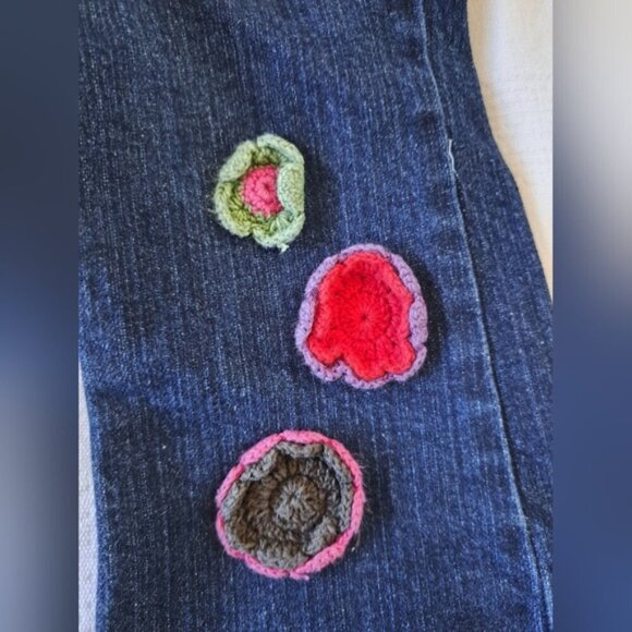 Hanna Andersson girls size 90 or 3T dark wash adjustable waist jeans, VGUC - Picture 2 of 8